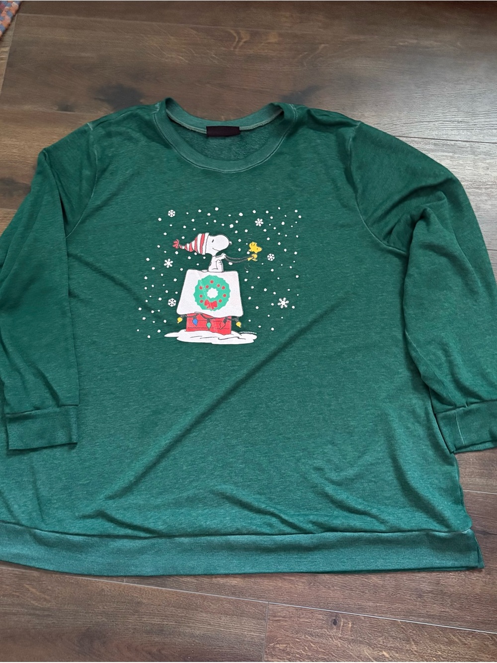 Lane Bryant Green Snoopy Christmas Sweatshirt